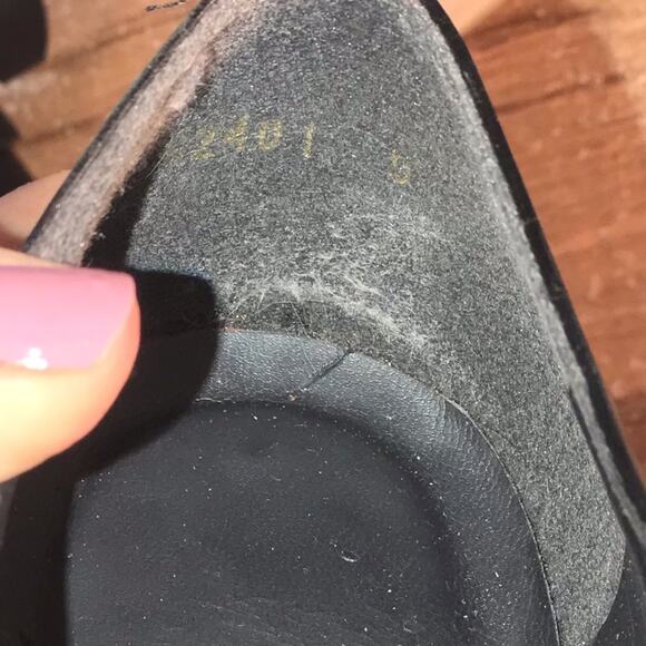 Vintage 90s Stuart Weitzman Black Leather Square Toe Ankle Booties 9.5 - Picture 5 of 6